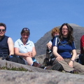 Nigel, Jackie, Trish (hiding) and Jim (Beinn Liath Mhor in background)
