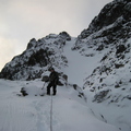 Loaded snow gully to left of Crowberry Tower