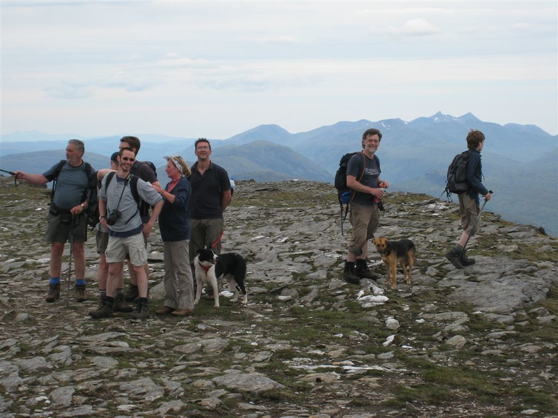 Group shot at the 1st summit. Far bloke on the left is an imposter...