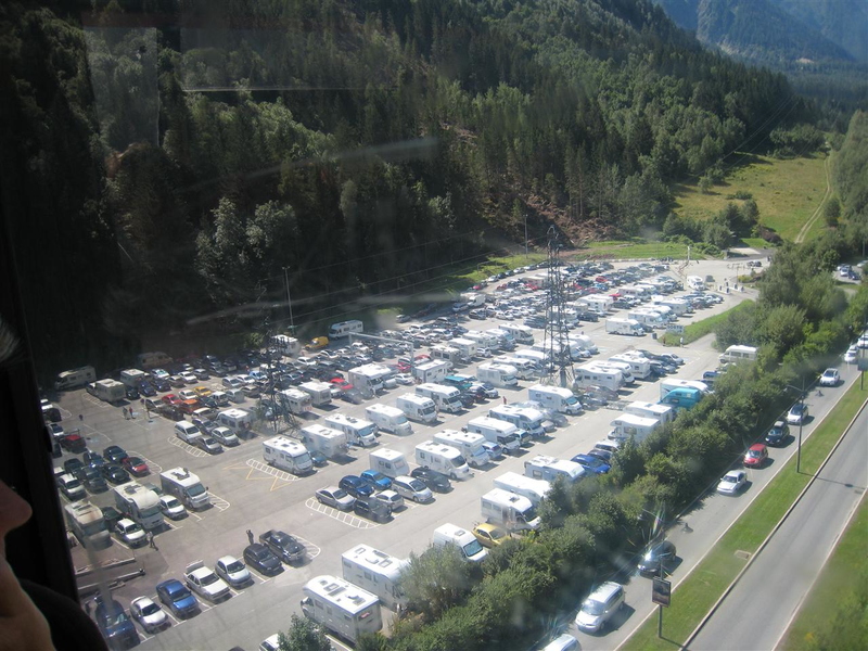 The massive Aire at Chamonix from the cable car