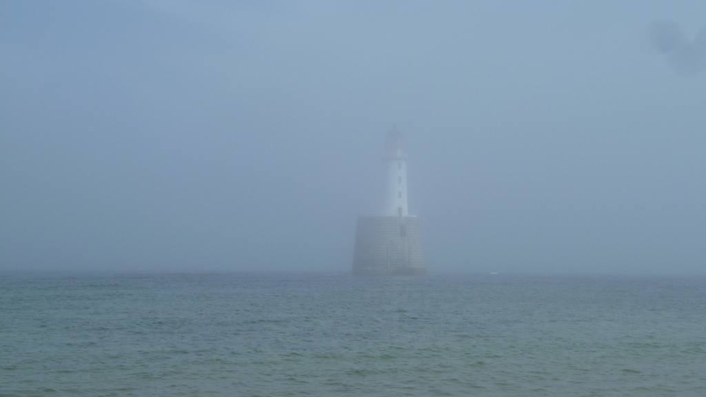 There is it!! Rattray Head Lighthouse appears out of the Hoar