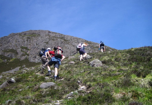 Start of the climbing