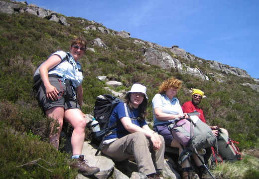 Jackie, Liz, Trish and Jim. Liz is the owner of the worlds hairyest lady-pins and wished to keep them trousered!!