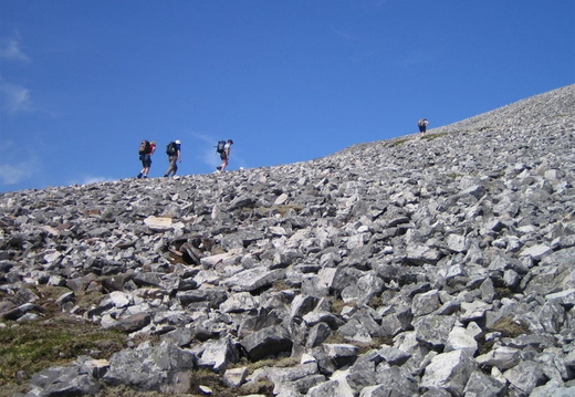 Big rocks on way to top