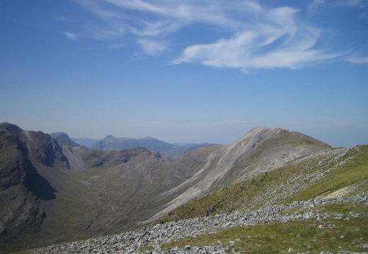 View up valley towards summit