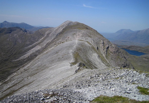 Looking along the ridge towards Beinn Liath Mhor summit