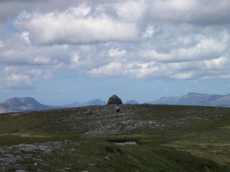 Jackie heading to lunch stop from the summit of Sgurr Nan Ceanniachean