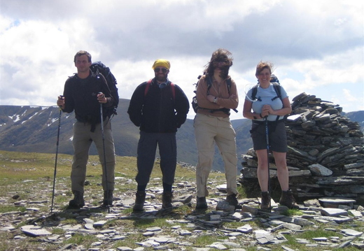 Andy, Jim, Liz (Faceless!) and Jackie (Sgurr Nan Ceanniachean)