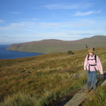 Sandra on access track, Loch Brittle on left