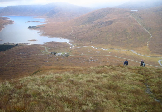 View down to the Cluanie Inn and Loch Cluanie