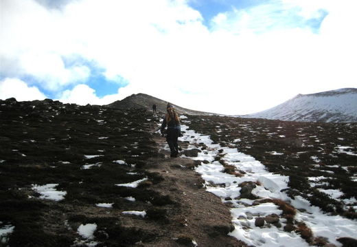 Snow has been swept from this ridge by some very strong winds