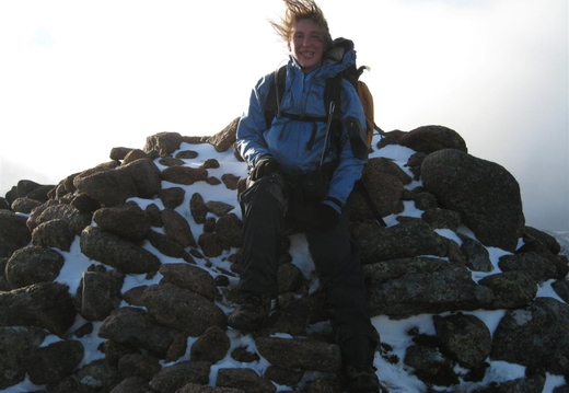 Lucy at the real top - very very windy