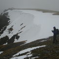 Large cornice on top of Coire Ardair near Stob Poite Corie Ardair summit