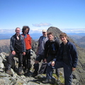 Stuart, Valentene, Dave, Nigel and Mo on Am Basteir (Note one man down. Alistairs leg gave out on the way up the valley - he was