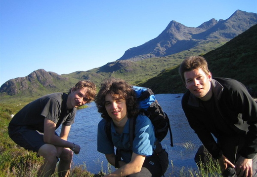 Team shot. Mo, Valentene and Nigel. Stuart, Dave and Alistair left earlier, we stopped another night on Skye.
