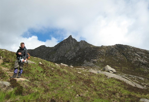 Scott on way up Glen Rosa