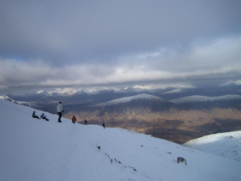 Snow capped peaks from Meall a' Bhuiridh