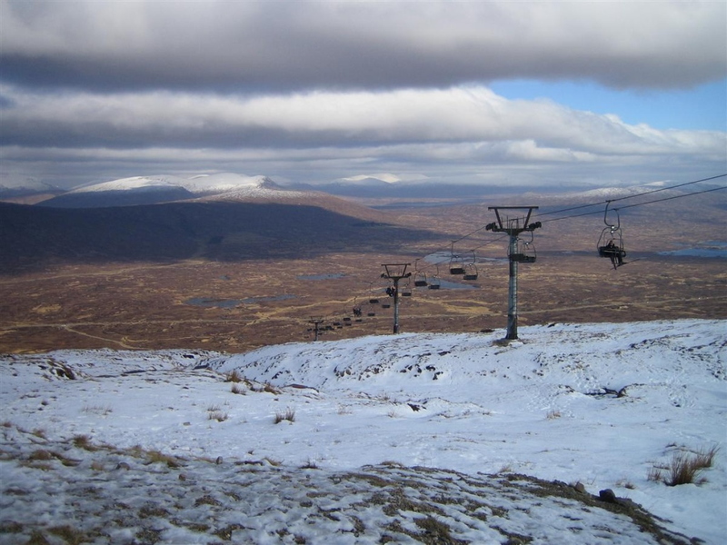 View over Rannoch Moor from to of access chair