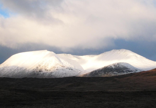 Snow on way up onto Rannoch mor