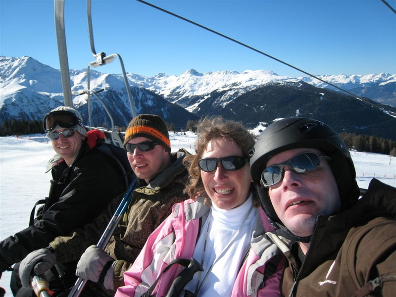 Gang shot on the lift in Vallandry (Ausie bloke on the end called Andrew from the hostel)