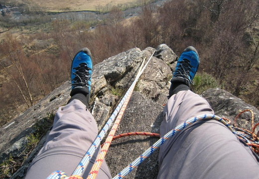 Nigel at top of 'Pine Wall' (Pine Wall Crag)