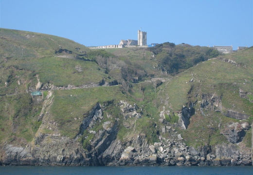 View up to the village