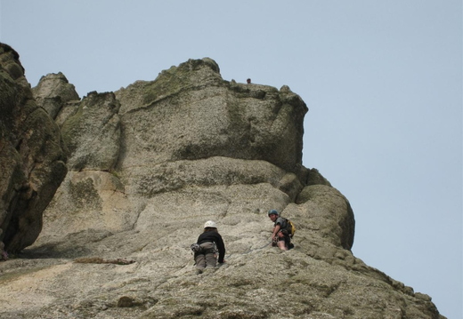 Lucy climbing the second pitch.