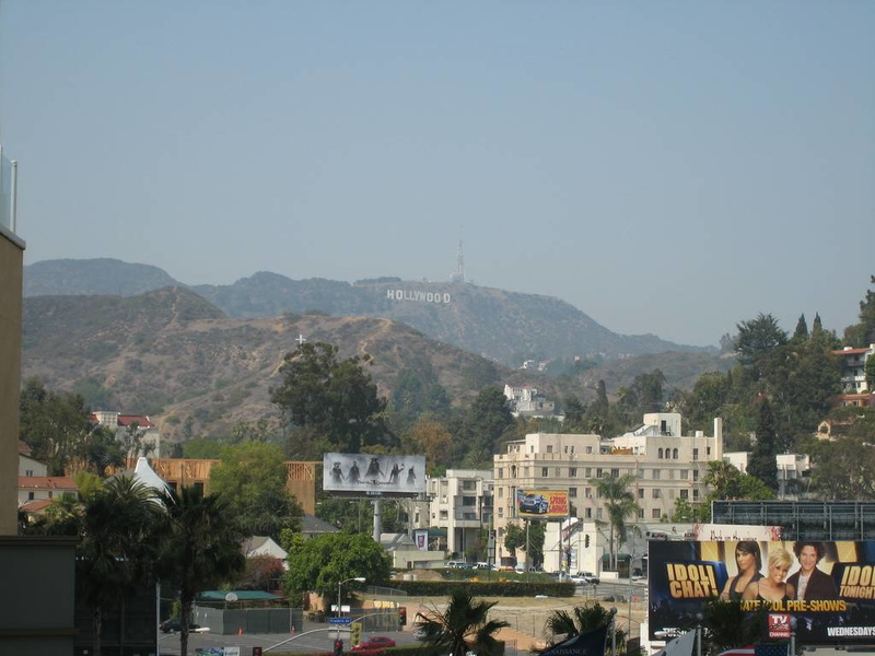 View up into Hollywood Hills