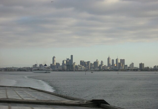 Melbourne from the back of the Devil Cat on the way to Tasmania