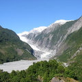 The Franz Joseph Glacier on the west coast. Moves around 70cm each day and is currently advancing down the valley.