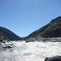 Looking back at the glacial meltwaters flowing away to the western ocean