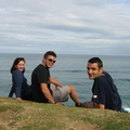 Gary, Jeniffer and me on top of a cliff at Tunnel Beach