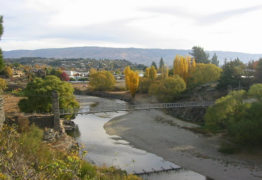 The old suspension bridge in Alexandra - now just a pedestrian bridge. Used to be the only way to access the gold mines.