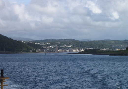 View from ferry back towards Oban