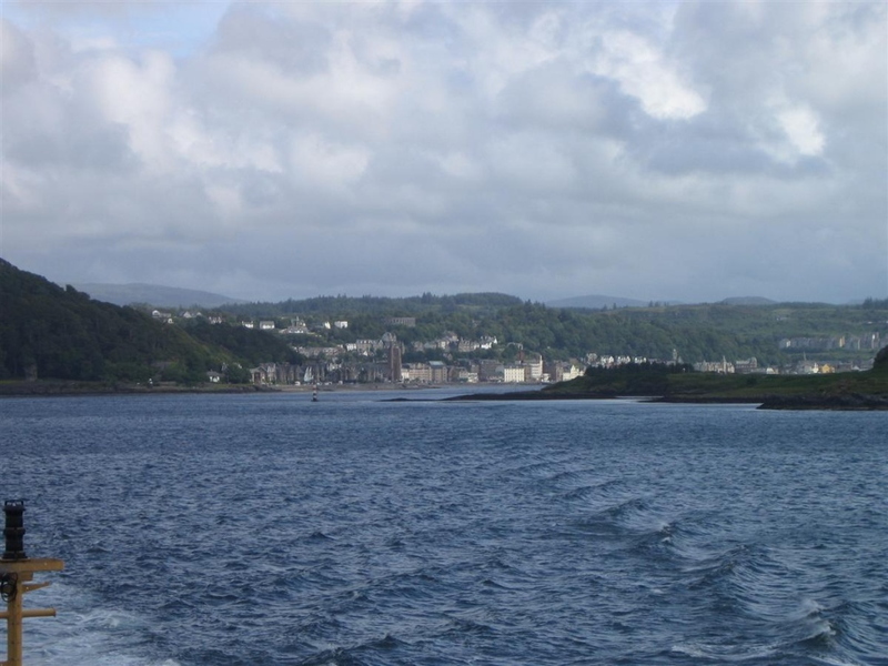 View from ferry back towards Oban