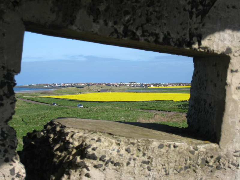 WW2 Lookout post - through hole to Seahouses