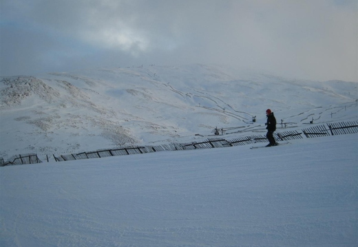 From Tom Dearg run over towards Meall Odhar. Lots of work going on over there redistributing snow and pisting. There was chatter