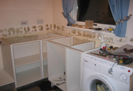 Old kitcheb units before removal