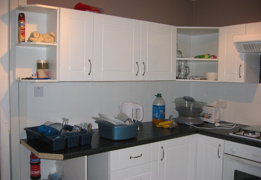 Walls tiled and painted