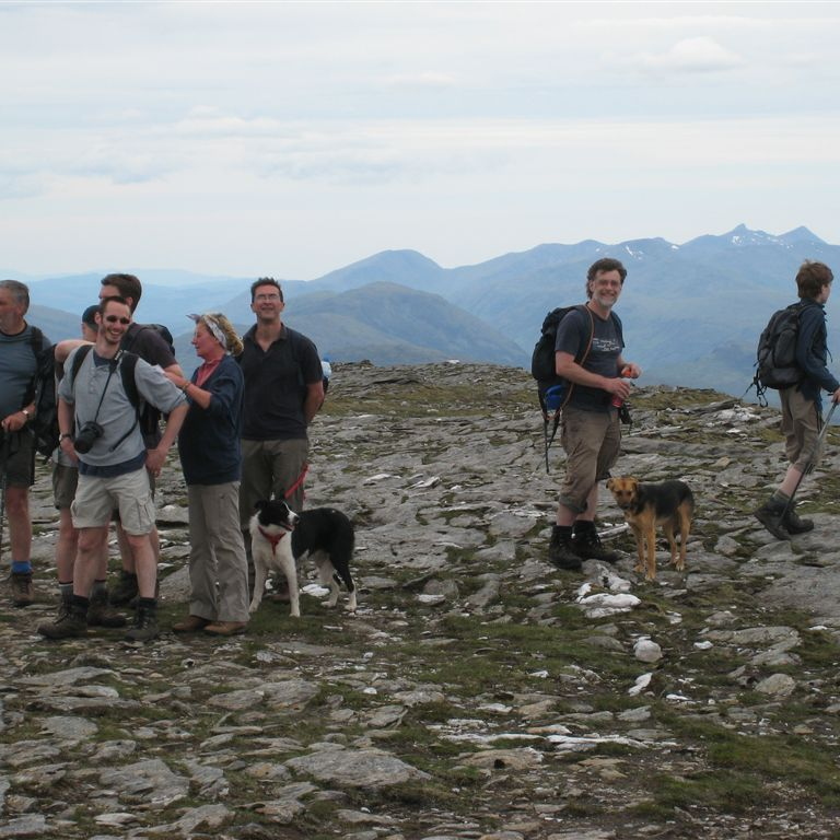 Group shot at the 1st summit. Far bloke on the left is an imposter...