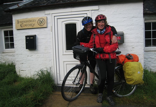 Ouside the cottage, next stop, home!