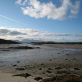 Views over beach on old roag to Mallaig towards Rhum