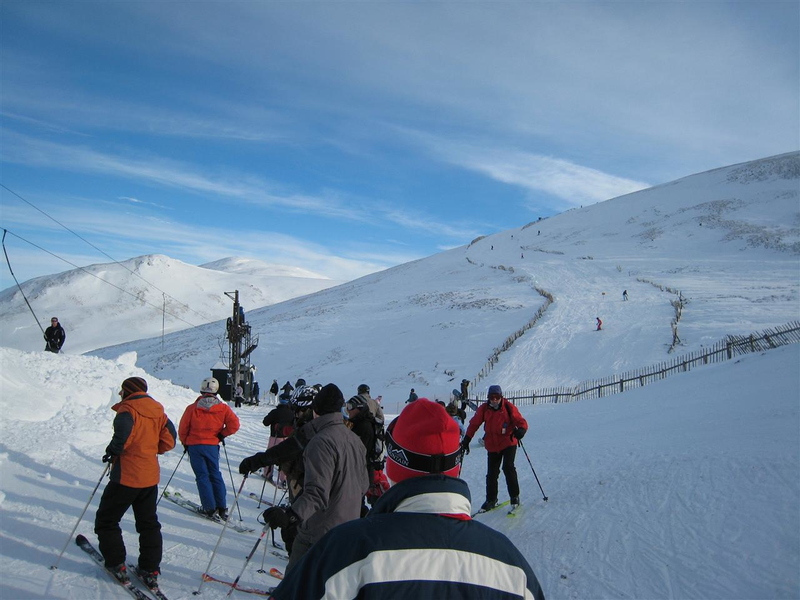Tom Dearg Lift Queue (Blue From Meall Odhar behind)