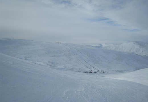 Looking down Glas Maol Run Towards Coire Fionn Poma's