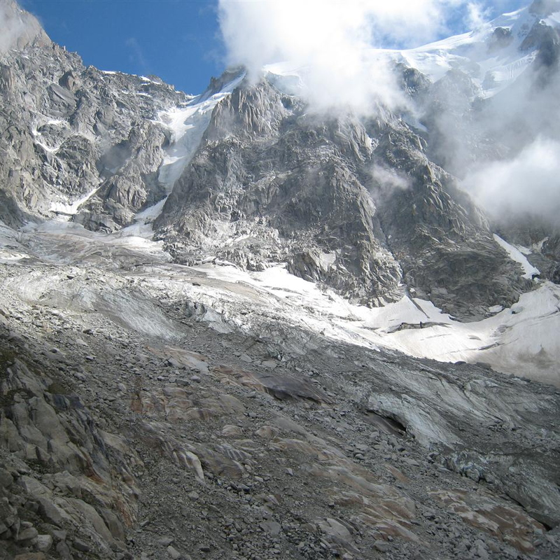 The Les Pelerins glacier