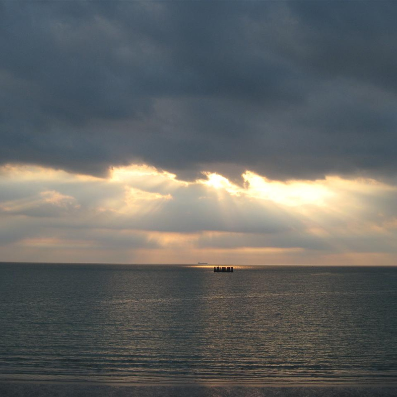 Sunset over the channel from Bologne