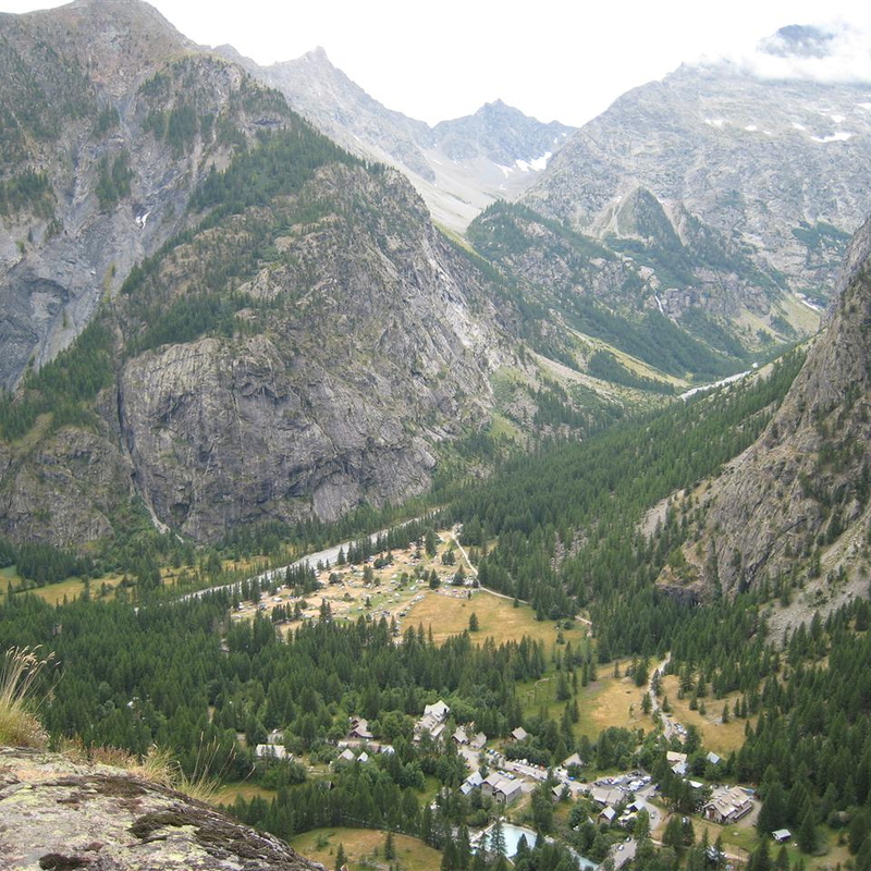 Looking down upon the camp site