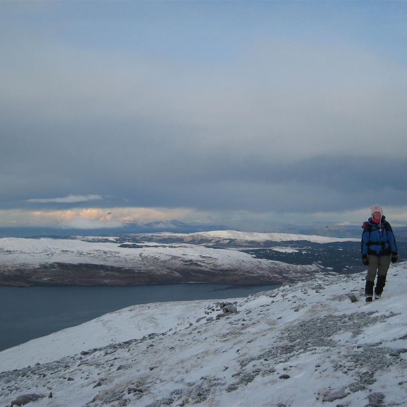 Lucy, looking back over Loch Na'Keil