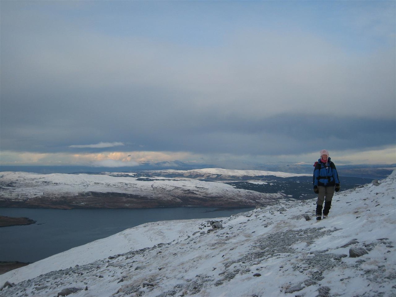 Lucy, looking back over Loch Na'Keil