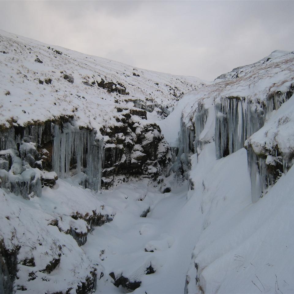 Ice formations on way off